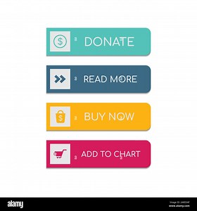 Web buttons flat design. Web and ui application color button icon for modern website. Buttons set with different actions. Vector icons isolated on whi Stock Vector Image & Art - Alamy