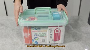 ANYPROLUS 2 Pack Clear Medicine Organizer Box with Handle, Plastic Medicine Container with Tray First Aid Box Empty, Thickened Medicine Storage Organizer Multipurpose Medication Organizer Storage