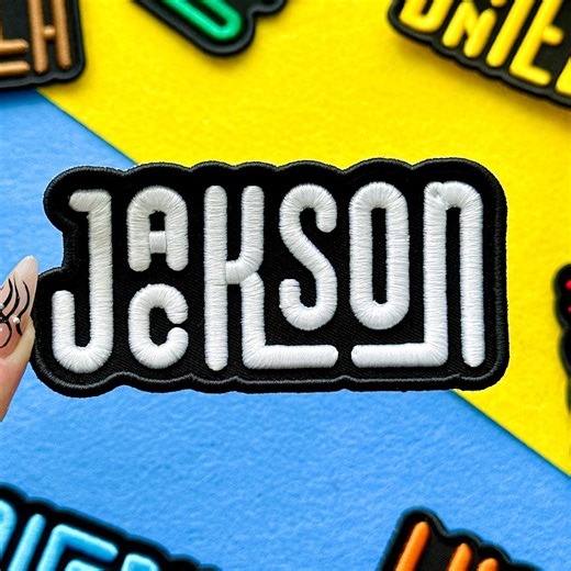 Custom Embroidered Text Patch, Personalized 3D Name Tag, Iron/ Sew On