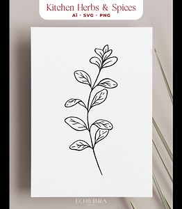 Kitchen Herbs SVG Bundle, Spices, Botanical Kitchen, Hand Drawn Herbs Clipart, Leaves SVG, Commercial Use - Etsy