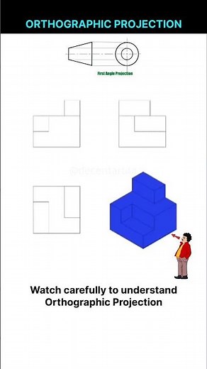 Easiest method to understand Orthographic Projection | Engineering Drawing #engineeringdrawing
