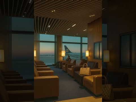 ✈️ Airport Lounge Ambience — Smooth Jazz, Relaxing Travel Vibes (Daytime Window View)
