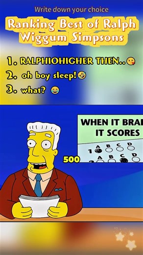 Ranking Best of Ralph Wiggum Simpsons#simpsons#cartoon #funny #thesimpsons