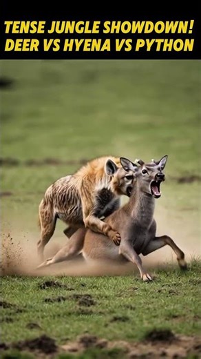 Deer vs Hyena vs Python #wildlife #wildanimals