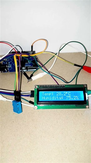 Programming Arduino Temperature and Humidity Sensor Tutorial | DHT11 & 16x2 LCD Display