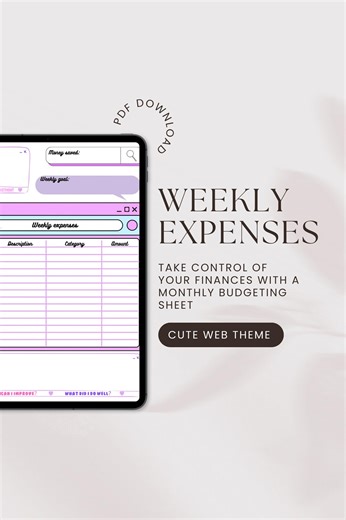Weekly Budget Planner, Spending Tracker, Financial Worksheet (digital Download) - Etsy