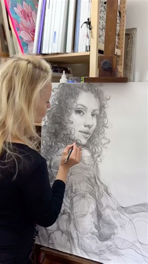Live Model Portrait Drawing ✨ #artistdrawing #portraitdrawing #drawing #art