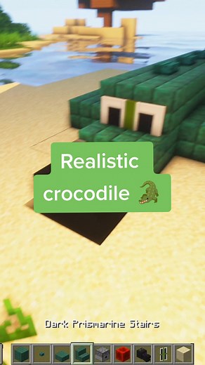 Realistic crocodile in Minecraft 🐊🤩 // #minecraft #minecrafttutorial #tutorial #mcpe #minecraftbuilding #minecraftmemeshacks #minecraftbuildingideas