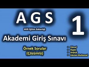 2025 AGS Örnek Sorular 1 - MEB Akademi Giriş Sınavı