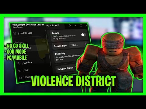 *NEW* Violence District Script - No Cooldown Skills, God Mode, Aimbot, And Many More Feature