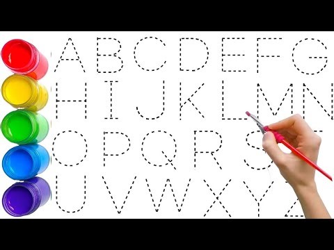 Alphabet, ABC song, abcd, a to z, Kids rhymes, collection for writing along dotted lines for toddler