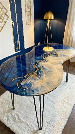 Satisfying Epoxy Resin Ocean Table Pour | Stunning DIY Art Process 🌊