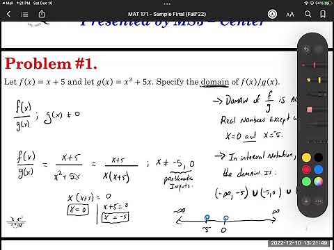 MAT 171 Final Review Session [A] Fall 2022