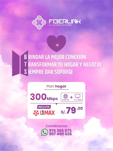 @fiberlink_internet ES EL MEJOR #Army 💜Nosotros somos los mejores brindando Internet Veloz 🫰🏻 💜Siente la velocidad de la Fibra Óptica 👉¡Informes sobre nuestros planes! 976 366 075 / 997 490 626 TENEMOS COBERTURA EN: - Cusco - Huanoquite - Accha . . . #btscomeback #bts2026worldtour #armyperu #btsworldtour #btsarmy #bts#internet #Internetvelozcusco #InternetCusco #wificusco #sansebastian #FibraOptica #Fiberlink #INTERNETILIMITADO #INTERNETHOGAR #SantiagoCusco #santiago