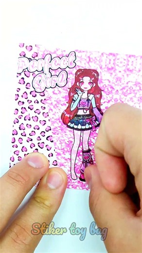 Y2K Pink Baddie Sticker Doll DIY! 🎀🔥​#PerfectGirl #Y2K #PaperDoll #Stickers #Baddie #DIYCrafts