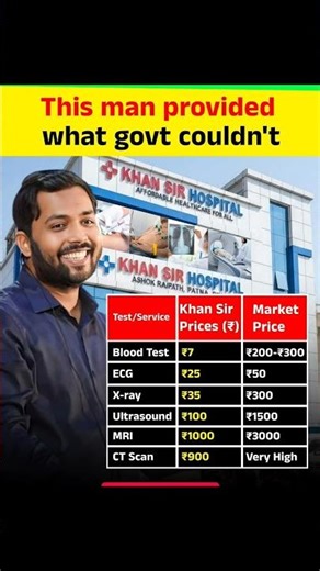 Blood Test- ₹7. Khan Sir vs. Market Price #viral #youtubeshorts #shorts #trending #hospital #medical