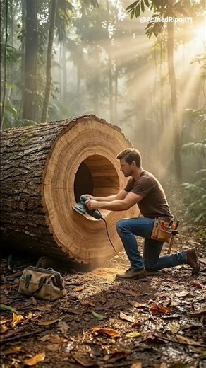 I Built a Hidden Bunker Under Tree Roots 🌳 #epoxy #floor