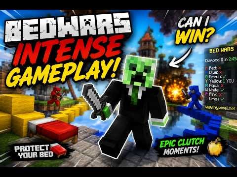⚡ Epic Minecraft BedWars Gameplay With OP PvP!