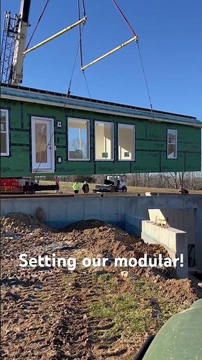 Setting our modular home! Single story ranch on poured basement!