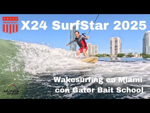 MasterCraft X24 con SurfStar 🌊 | Wakeboard y wakesurf en Miami con Gator Bait School
