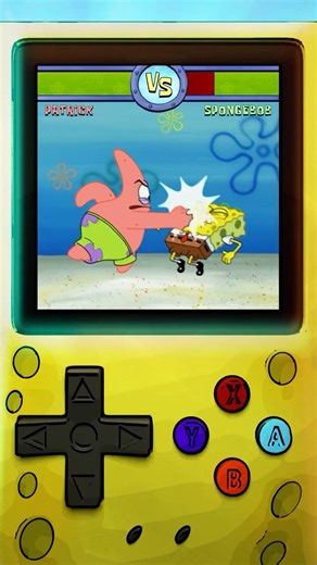 spongebob & patrick square off in a video game! 🎮👊 w/ health bars