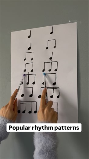 Tapping popular rhythm patterns🎶 #music #rhythm #musictutorial #musiclessons #learnmusic #shorts