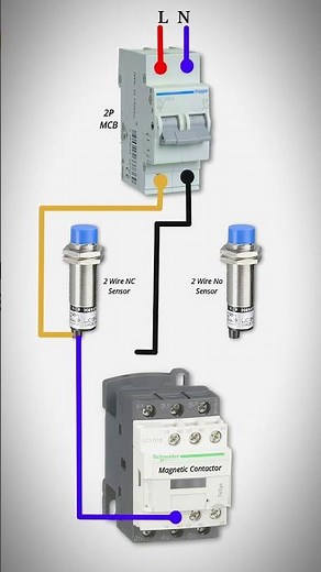 2 Wire Proximity Sensor Magnetic Contactor Connection #electrical