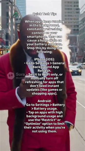 Stop background apps in your smartphone from draining your battery. #techtips #technology