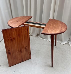 Extending Extendable Round Dining Table, Circular, Wooden Legs, Solid Wood, Handmade, 75cm to 120cm. - Etsy UK