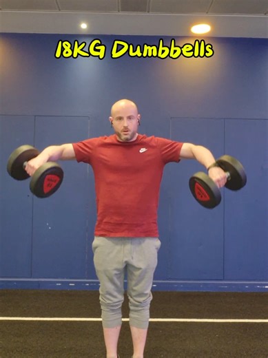 18KG Dumbbells 💪🏻 #LateralRaises #Shoulders #GymTok #FYP #ForYou