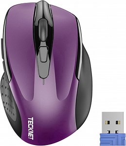 TECKNET Wireless Mouse,2.4GHz with USB Receiver,Computer Mouse for Laptop,PC,Computer,Chromebook,Office Home,Notebook,2600 DPI,5 Adjustment Levels