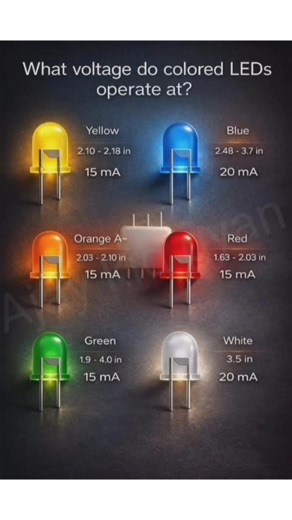 What Voltage Do Colored LEDs Operate At? ⚙️ #diy #shorts #voltage #short