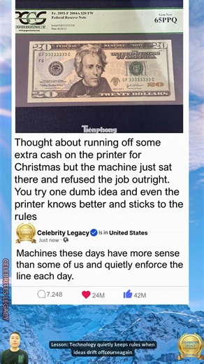 Printer Refuses to Print Fake Cash for Christmas – AI Already in Charge