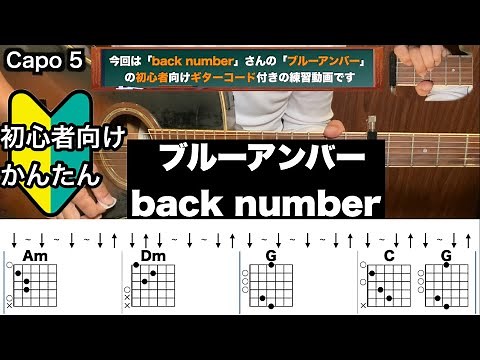 ブルーアンバー/back number/ギター/コード/弾き語り/初心者向け/簡単