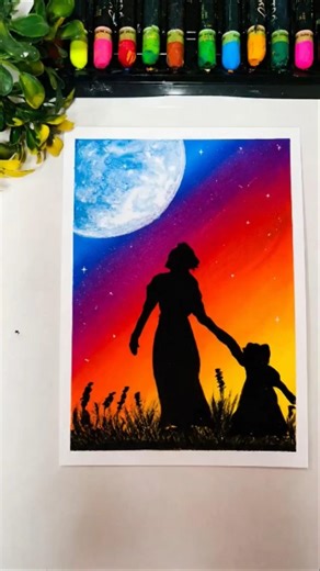 Happy mother's day 💐 Drawing with oil pastels Easy Oil pastel Drawing/#shorts #youtubeshorts