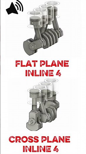 Cross-plane inline 4 vs. flat-plane inline 4 engine comparison | #crossplane #flatplane #inline4