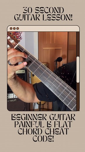 469 reactions · 14 shares | Guitar players! Check out this beginner guitar simple B flat chord cheat - easier, less painful, and more interesting sounding! #reels #guitar #beginner #chord #guitarchord #lesson #music #theory #fretboard #beautiful #relaxing #simple #cool #easy #cheat #facebook #lapainmusic #30secondguitarlesson | LaPain Music | Facebook