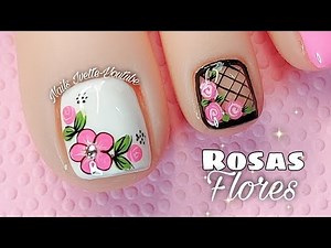 Diseño de uñas PIES 😍 Muy fácil! Uñas de los pies decoradas 🥰 Diseño sencillo y elegante para uñas
