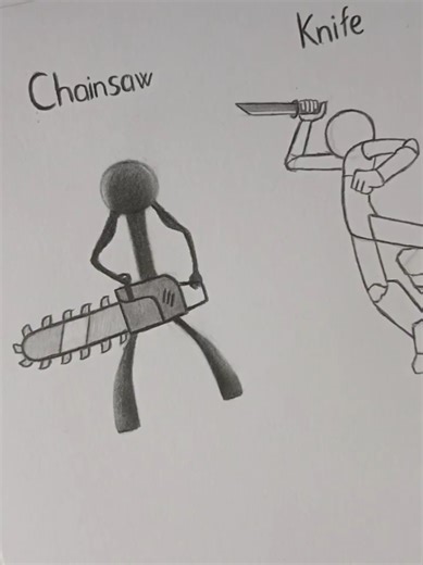 how to draw stickmans holding weapons 🥵🔥 #drawingtutorial #howtodraw #sketchbook #fyp