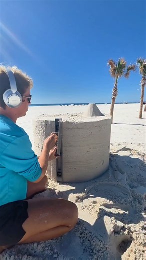 Sand Castle University on Instagram: "The end 😍 I love incorporating seashells into my work as much as possible. Today, roof shingles! This was a fun house I sculpted for an interview backdrop in October. It didn't last long before the beach took it back. #sand #asmr #satisfying #sandcastle #relax"