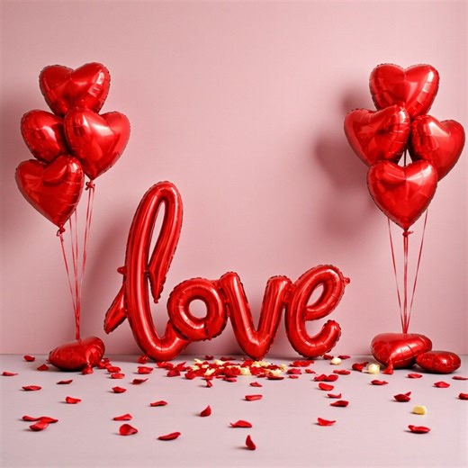 Love Balloon Banner Red Heart Bouquet: Valentine’s Day Galentine Decor Romantic Proposal Wedding Backdrop - Etsy