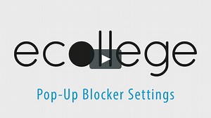 eCollege Pop-up Blocker Settings