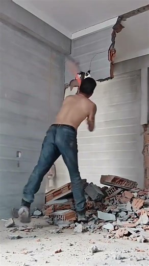 How to Demolish a Wall Safely! 🛠️ #shorts