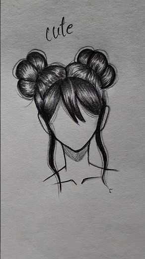 how to draw cute hair.✨ #shorts #sketch #art #drawing #youtubeshorts
