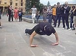 Man 'breaks world record' with bizarre push ups