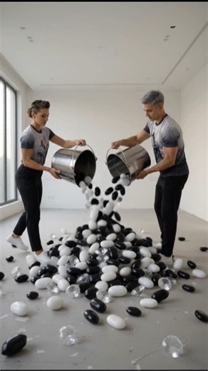 ✨ Luxury Bedroom White & Black Crystal Stones Epoxy Floor Transformation 🖤🤍