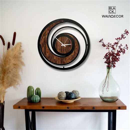 Unusual Circle Wooden Wall Clocks, Unique Wall Clock, Modern Living Room Decor - Etsy