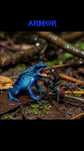 Blue Poison Dart Frog vs Black Widow Spider! Who Will Win?