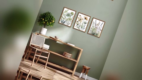 Wood Framed Sage Green Botanical Wall Art Set of 3, Boho Floral Canvas Wall Decor Paintings, Minimalist Flower Posters Prints Pictures for Bedroom Bathroom Living Room Home Decor 16x24 Inch