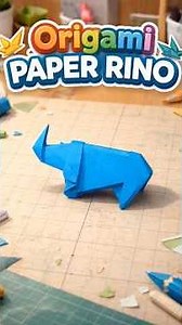 Beautiful Paper Rino making 🦏, easy Paper Animal Craft | #origami #craft #papercraft #shorts #yt